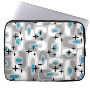 Housse Pour Ordinateur Portable Retro Mid-Century moderne Cosmique Abstrait Motif