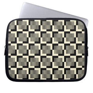 Housse Pour Ordinateur Portable Rétro motif noir et bronzage