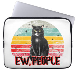 Housse Pour Ordinateur Portable Retro Vintage Chat Noir Ew