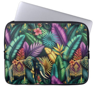 Housse Pour Ordinateur Portable Rêves de jungle d'éléphant indien Surface transpar