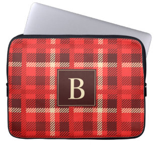 Housse Pour Ordinateur Portable Revêtement rouge avec monogramme personnalisé