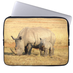 Housse Pour Ordinateur Portable rhinocéros mignons en afrique