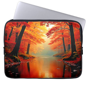 Housse Pour Ordinateur Portable Rivière Vibrante de l'automne Gold Design