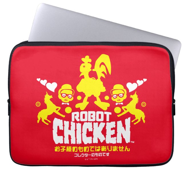 Housse Pour Ordinateur Portable Robot Chicken Nerd Unicorn (Devant)