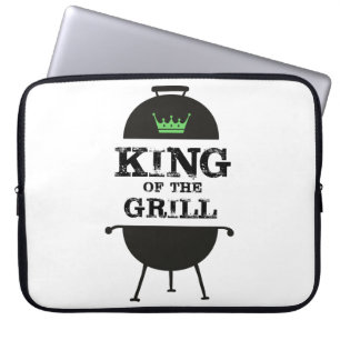 Housse Pour Ordinateur Portable Roi Du Grill, Couronne Verte Noire