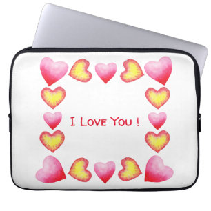 Housse Pour Ordinateur Portable Romantique minimaliste Je t'aime Saint Valentin