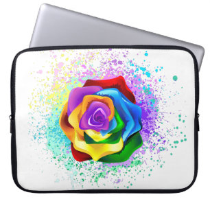 Housse Pour Ordinateur Portable Rose arc-en-ciel coloré