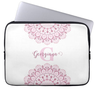 Housse Pour Ordinateur Portable Rose Dusky Personnalisé Confetti Lace Dot Mandala