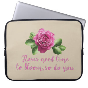 Housse Pour Ordinateur Portable rose fleuri rose pourpre