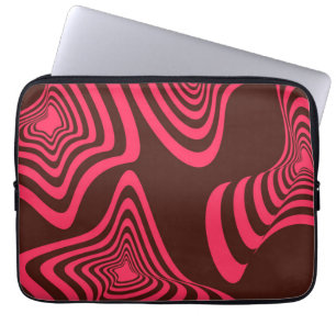 Housse Pour Ordinateur Portable Rose, optique, tendance, forme géométrique abstrai