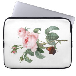 Housse Pour Ordinateur Portable Rose rose et papillon