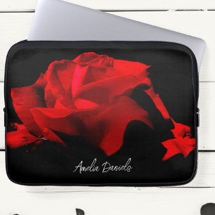 Housse Pour Ordinateur Portable Rose rouge romantique Personnalisé