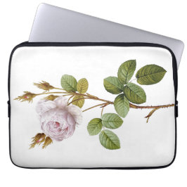 Housse Pour Ordinateur Portable Rose vintage et lapto botanique à tige épineuse
