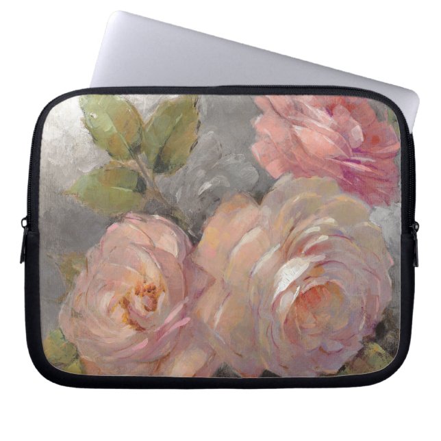 Housse Pour Ordinateur Portable Roses avec le gris (Devant)