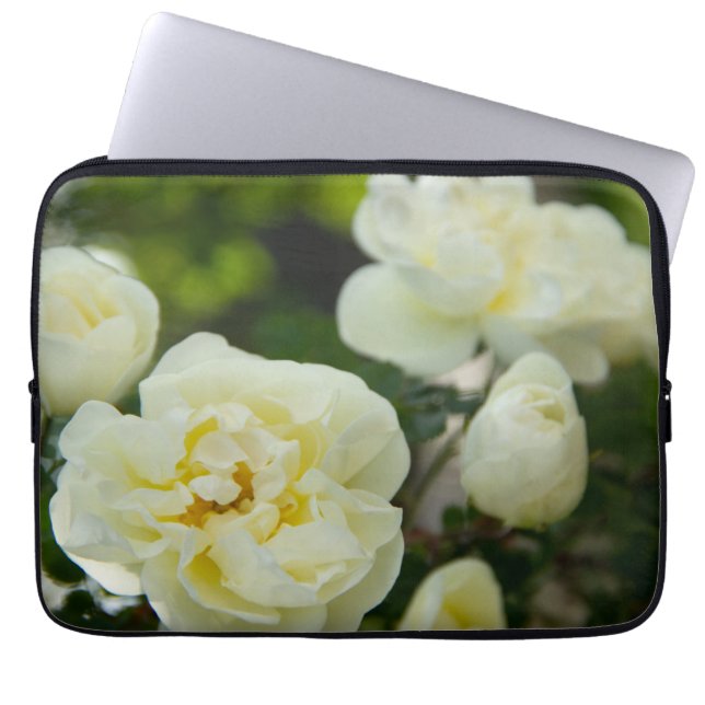 Housse Pour Ordinateur Portable Roses blanches mignonnes pour positives (Devant)