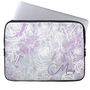 Housse Pour Ordinateur Portable Roses groupés/Gris de lavande