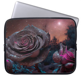 HOUSSE POUR ORDINATEUR PORTABLE ROSES NOIR ET ROSE NOIR