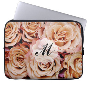 Housse Pour Ordinateur Portable Roses rose Rose Personnalisé Monogramme Portable