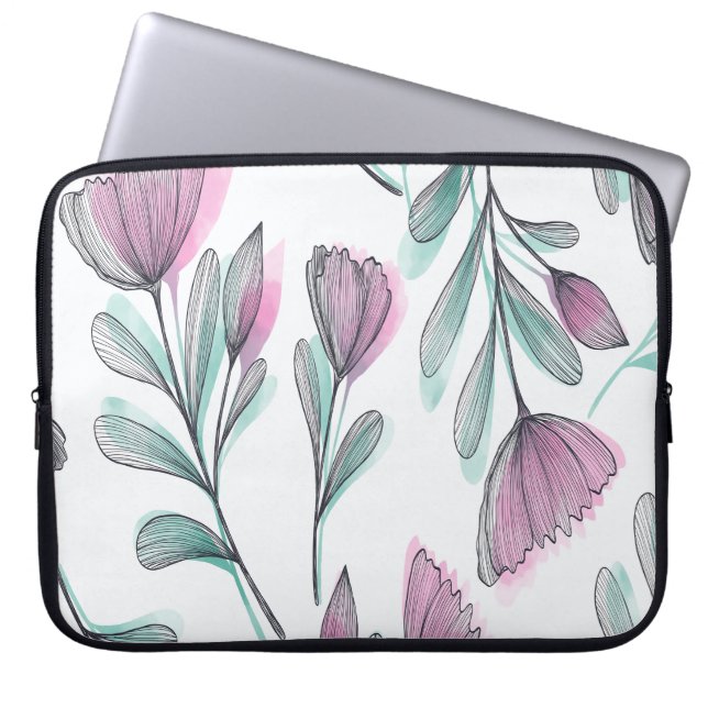 Housse Pour Ordinateur Portable Roses violets (Devant)