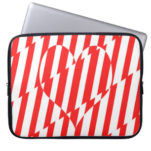 Housse Pour Ordinateur Portable Rouge Abstrait n Blancs Valentine Coeur