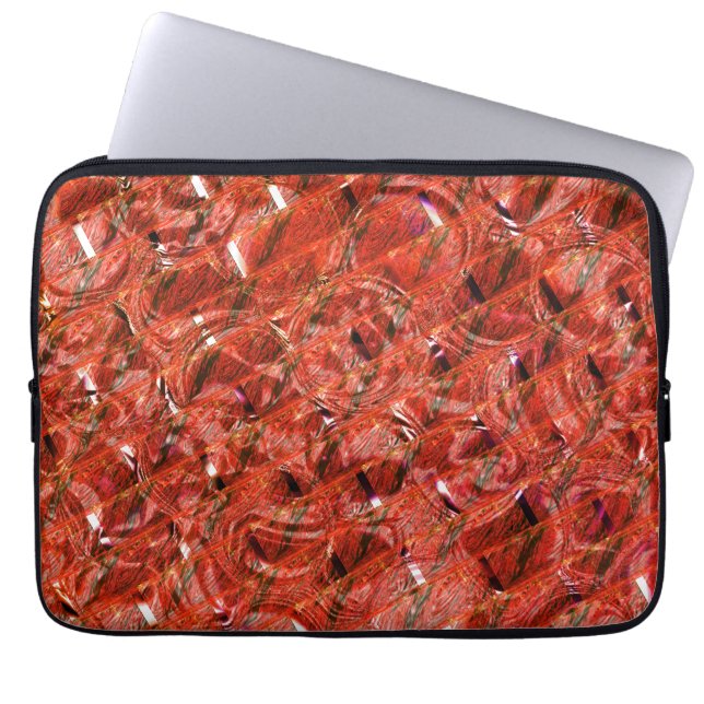 Housse Pour Ordinateur Portable rouge clair Abstrait avec taches et styles tordus (Devant)