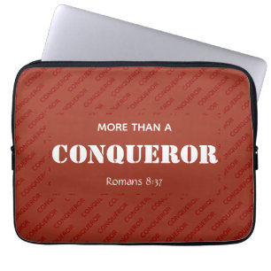 Housse Pour Ordinateur Portable Rouge PLUS QU'UN CONQUÉRANT chrétien