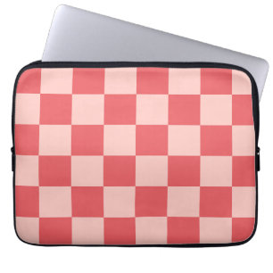 Housse Pour Ordinateur Portable Rouge rose À damiers En vichy Motif