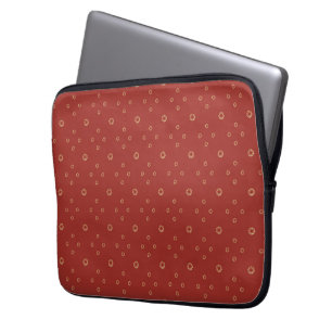 Housse Pour Ordinateur Portable Rouge Soleil Zinnia Doré