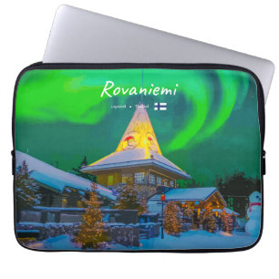 Housse Pour Ordinateur Portable Rovaniemi, Finlande - Aurore magique 