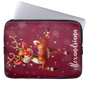 Housse Pour Ordinateur Portable Rudolph Le Nez Rouge Noël