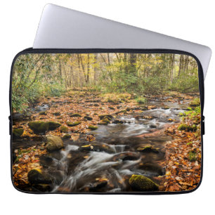 Housse Pour Ordinateur Portable Ruisseau Cataloochee NC Grandes Montagnes fumées