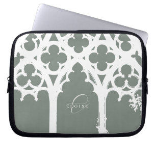 Housse Pour Ordinateur Portable Sage de calligraphie de fenêtre gothique minimalis