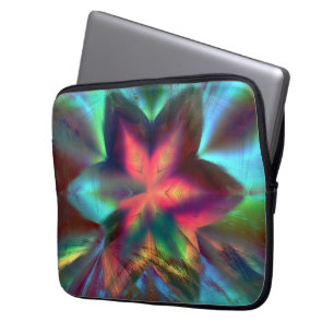 Housse Pour Ordinateur Portable Salissure virtuelle sur fleur kaléidoscope feu ora