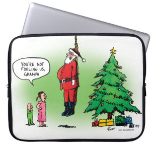 Housse Pour Ordinateur Portable Santa déjanté dessin animé tordu