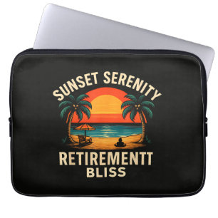 Housse Pour Ordinateur Portable Scène de plage de retraite sérénité coucher de sol