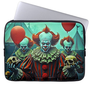 Housse Pour Ordinateur Portable Scène d'horreur de clown déplaisant