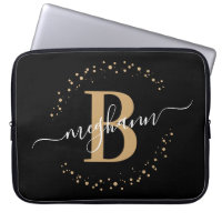 Script moderne simple Girl Black Gold Monogramme