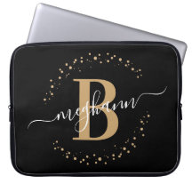 Script moderne simple Girl Black Gold Monogramme