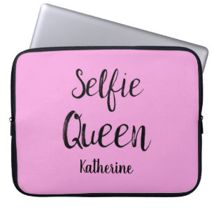 Housse Pour Ordinateur Portable Selfie Nom Reine Pink Personnalisé