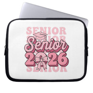 Housse Pour Ordinateur Portable Senior 2026 Promotion 2026 Nœud Rose Coquette Dipl