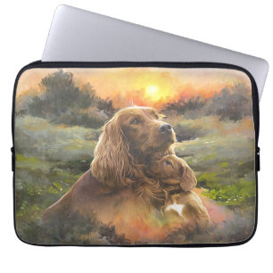 Housse Pour Ordinateur Portable setter irlandais avec chiot