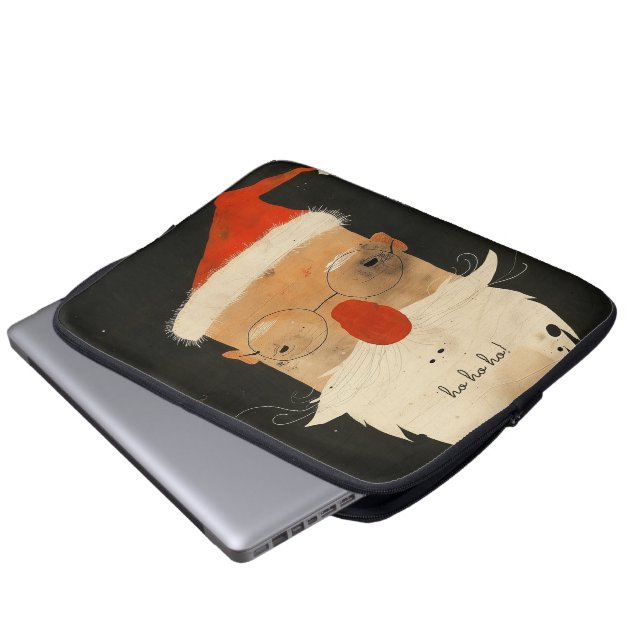 Housse Pour Ordinateur Portable Shabby Père Noël (Devant bas)