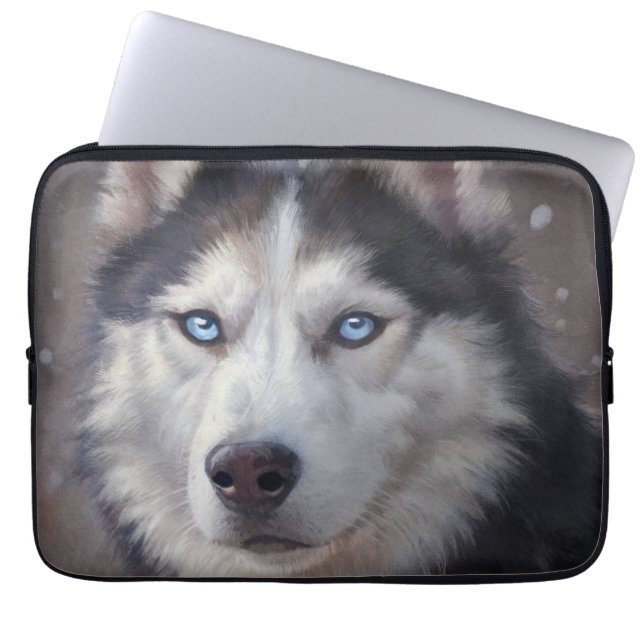 Housse Pour Ordinateur Portable Sibérien Husky (Devant)