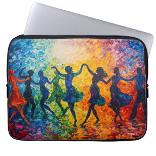 Housse Pour Ordinateur Portable Silhouettes colorées dansant