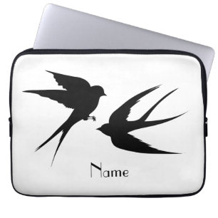 Housse Pour Ordinateur Portable Silhouettes d'oiseaux hirondelles Thunder_Cove