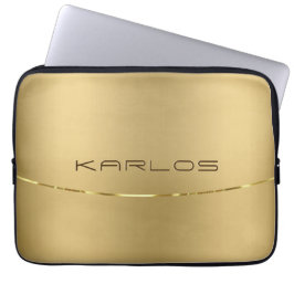 Housse Pour Ordinateur Portable Simple brillant faux or design