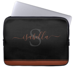 Housse Pour Ordinateur Portable Simple Moderne Et Design Monogramme Élégant Lap Ro