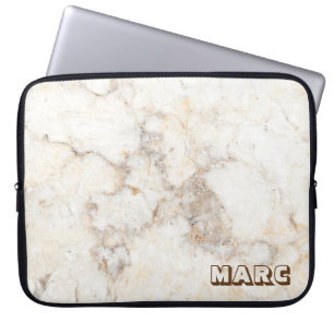 Housse Pour Ordinateur Portable Simple texture de marbre beige