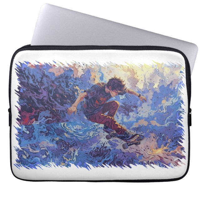 Housse Pour Ordinateur Portable Skateboard Surfing - Skateboarder (Devant)