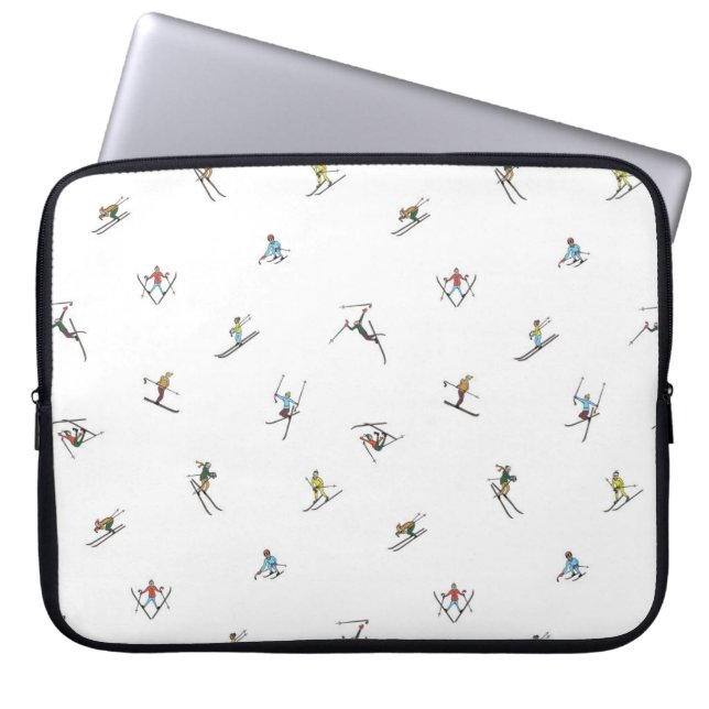 Housse Pour Ordinateur Portable Skieurs d'hiver en action Motif (Devant)